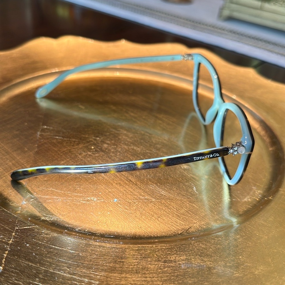 Tiffany & Co tortoise blue Swarovski Crystal Eyeglass frames - Picture 9 of 15